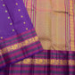 Rich multi-colour pattupet pallu in gold zari on deep purple Kanjeevaram silk saree — Idam Living