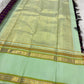 Pure Silk Kanchipuram Rettapet saree with exceptionally broad Deep Purple contrast border
