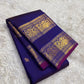 Deep Purple and Magenta Handwoven Pure Silk KanchiPattu Saree with Rettapet Yaanai Chakram Butta and Annam Pallu Border