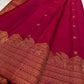 Pallu detail with Gaja-Yali motifs on Deep Rani Pink Kanchipuram silk saree