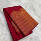 Gaja-Yali border detail on Deep Rani Pink Kanchipuram pure silk saree