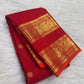 Deep Raspberry Pink Handwoven Pure Silk Kanchipuram Saree with Rettapet Mayil Zari Border