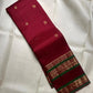 Deep Raspberry Red handwoven pure Kanchi Pattu silk saree full overview
