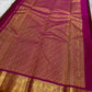 Full zari woven magenta pallu spread with gold pattern, shipped from New Jersey USA.