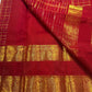 Deep Crimson Handwoven Pure Silk Kancheepuram Zari Kattam Saree with Rich Gold Border