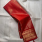 deep red silk saree v draped view