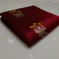 Deep red Pattu Silk Chanderi handloom saree
