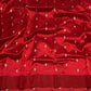 Deep Red Handwoven Pure Silk Pattu Chanderi Saree with Gold Kalka Butti and Zari Pallu