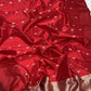 Deep Red Handwoven Pure Silk Pattu Chanderi Saree with Gold Kalka Butti and Zari Pallu