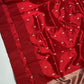 Deep Red Handwoven Pure Silk Pattu Chanderi Saree with Gold Kalka Butti and Zari Pallu