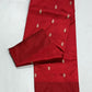 Deep Red Handwoven Pure Silk Pattu Chanderi Saree with Gold Kalka Butti and Zari Pallu