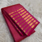 Rani Pink pure silk Kanchipuram Varisaipet saree, full drape — Idam Living