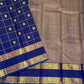 Royal Blue Kanchipuram border with Annam birds and circular Kamalam zari medallions