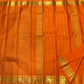 Deep Saffron Orange pure silk KanchiPattu Zari Kattam saree with Vintage 2gm Purity Zari.