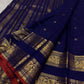 Deep violet blue kanchipuram silk gold zari buttas – Idam Living Pure Silk Kanchipuram saree