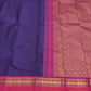 Deep Violet and Hot Pink Handwoven Pure Silk Kanjeevaram Saree with Rettapet Border