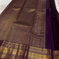 Deep Violet Kanjivaram silk saree with gold zari