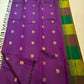 Deep Violet Handwoven Pure Silk Kanjivaram Saree with Mayil Chakram Butta and Bomkai Pallu