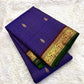 Deep Violet Kanjivaram silk saree with fine zari checks and Maanga Buttas