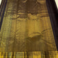 Rich gold zari pallu on deep violet plum Kancheepuram pure silk saree — Idam Living