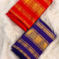 Deep Violet Handwoven Pure Silk Kanchi Pattu Saree with Mayil Chakram Butta and Varisaipet Border