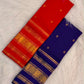 Deep Violet Handwoven Pure Silk Kanchi Pattu Saree with Mayil Chakram Butta and Varisaipet Border