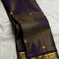Deepest Black Kanchipuram Saree — body close-up showing Vairaoosi needle-like zari lines
