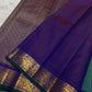 Pure silk Kancheepuram saree in peacock teal with royal violet border