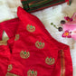 Custom bridal silk blouse with traditional maggam work handcrafted elegantly in New Jersey