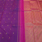 Magenta Handwoven Pure Silk Kanchipuram Saree with Pink Korvai Zari Border and Rich Pallu