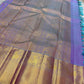 Double-shot lavender-blue Kanchipuram silk saree, border and pallu