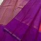 deep purple border with thin zari lines on pure kanchipuram silk saree