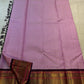 Dusty Lavender Pink pure silk Kancheepuram Korvai saree with fine Veldhari gold zari stripes.