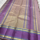 Dusty-lilac pure silk Kanjivaram Zari Kattam saree, full drape — Idam Living