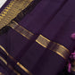 Dusty Mauve pure silk Kanchipuram saree — black lightweight