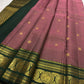 Dusty Mauve Kanchipuram Zari Kattam saree — folded view