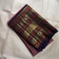 Dusty Rose Handwoven Pure Silk KanchiPattu Saree with Rust Border