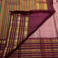 Deep plum varisaipet border with horizontal gold zari rows on dusty mauve Kanchipuram silk saree — Idam Living