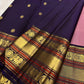 Dusty Rose Handwoven Pure Silk KanchiPattu Saree with Rust Border