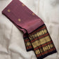Dusty Rose Handwoven Pure Silk KanchiPattu Saree with Rust Border