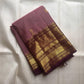 Dusty Mauve-Lilac Kanchipuram Zari Kattam saree with Kathiripoo purple gold-zari border.