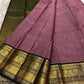 Dusty Mauve pure silk Kanjeevaram saree, Butta weave with Deep Green border — pallu detail
