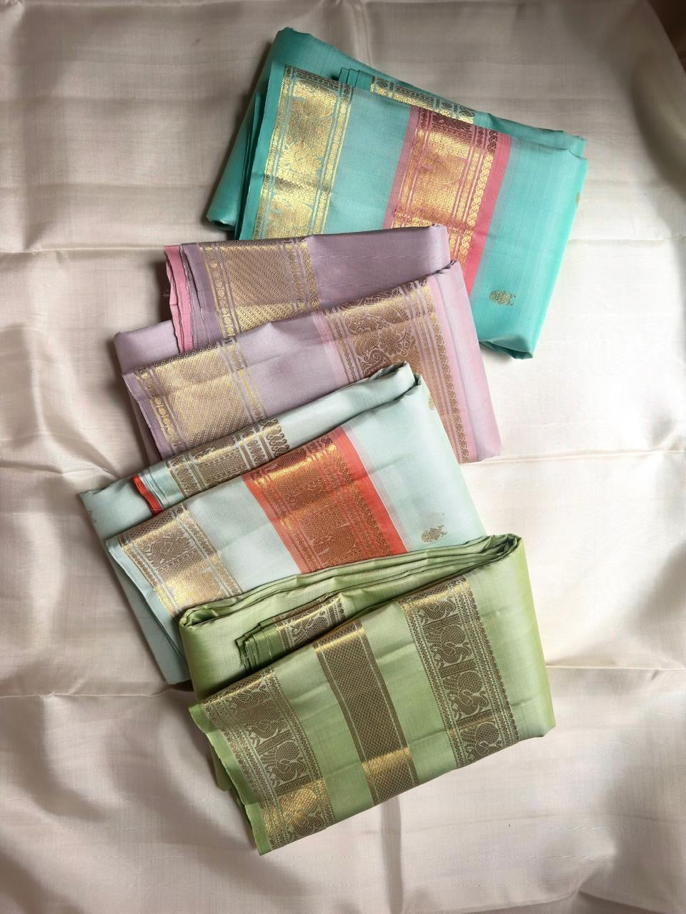 Sea Glass Aqua Handwoven Pure Silk KanchiPattu Saree with Dusty Rose Rettapet Zari Border