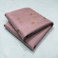 Dusty Rose handloom Chanderi saree draped, showing antique-gold buttas scattered across the body