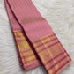 Dusty Rose handwoven pure silk Kanjivaram Butta saree — full angled view — Idam Living