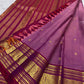 Dusty Rose Pure Silk Kanjeevaram Zari Kattam Saree - full saree view