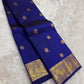 Pure silk Kanchivaram saree with ornate peacock border woven in antique gold zari