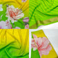 Pure Mysore Silk Crepe Saree Pastel Floral Prints with Zari Border