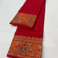 Elegant vermilion red Chanderi saree with gold pallu