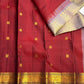 Deep Arakku red butta pure silk Kanjipuram saree with elephant zari and mauve border – view 8